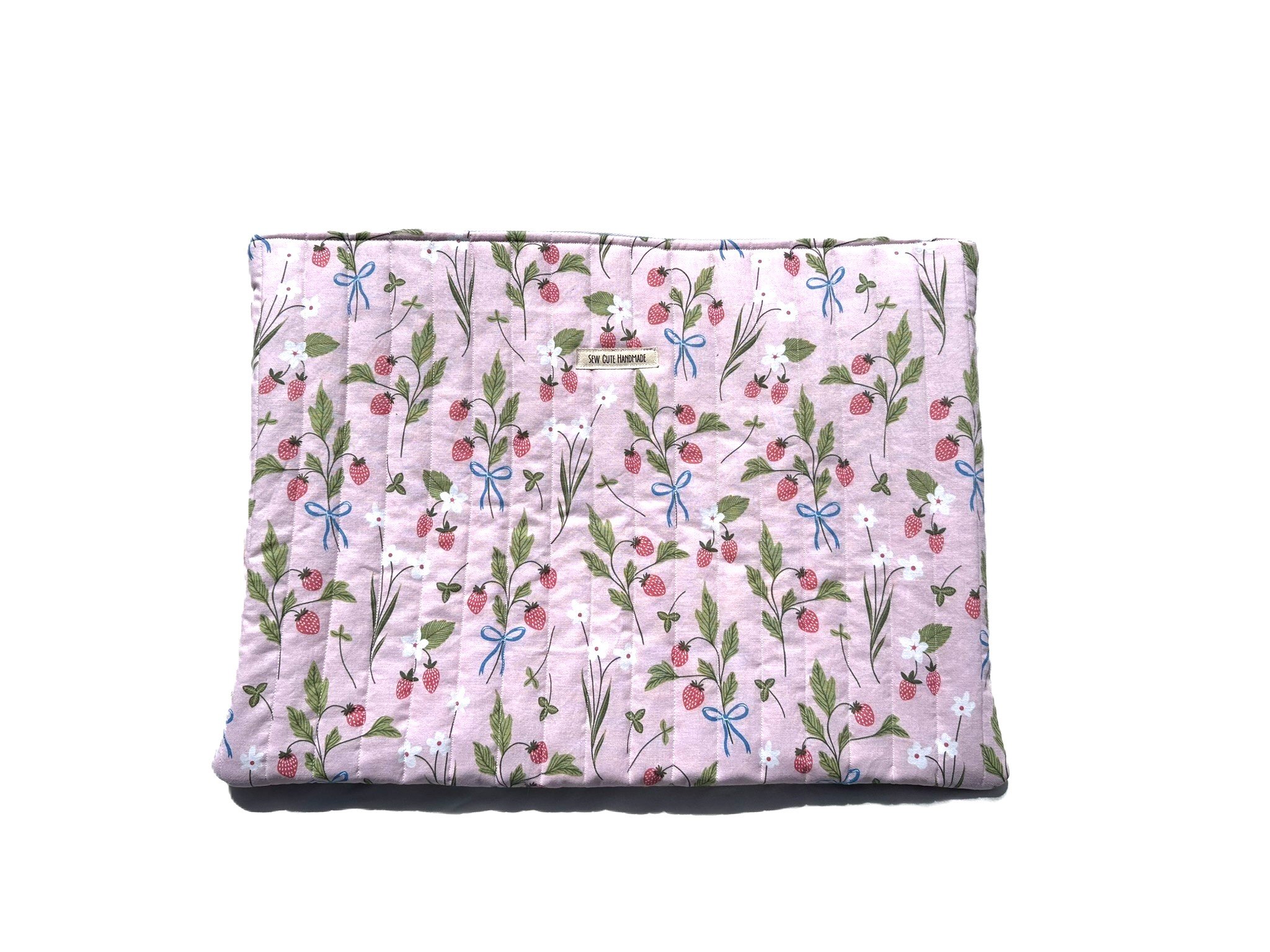 Floral quilted laptop sleeve 13-15 inch handmade padded laptop bag protective case