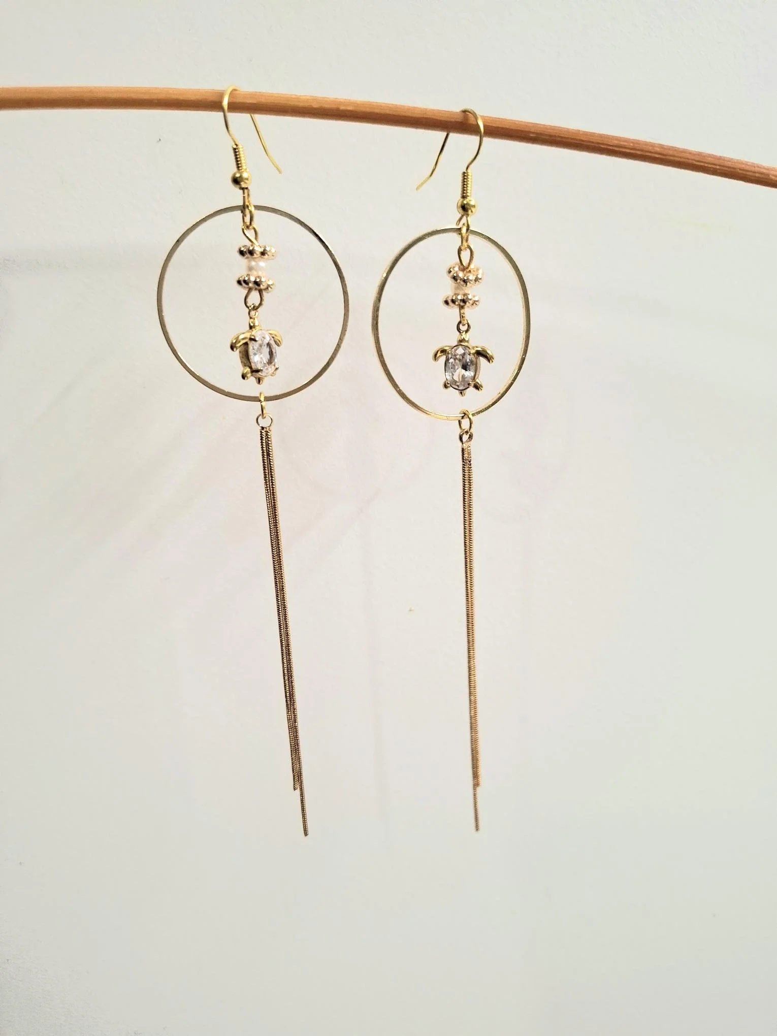Boucles pendantes avec tortue fantaisie
