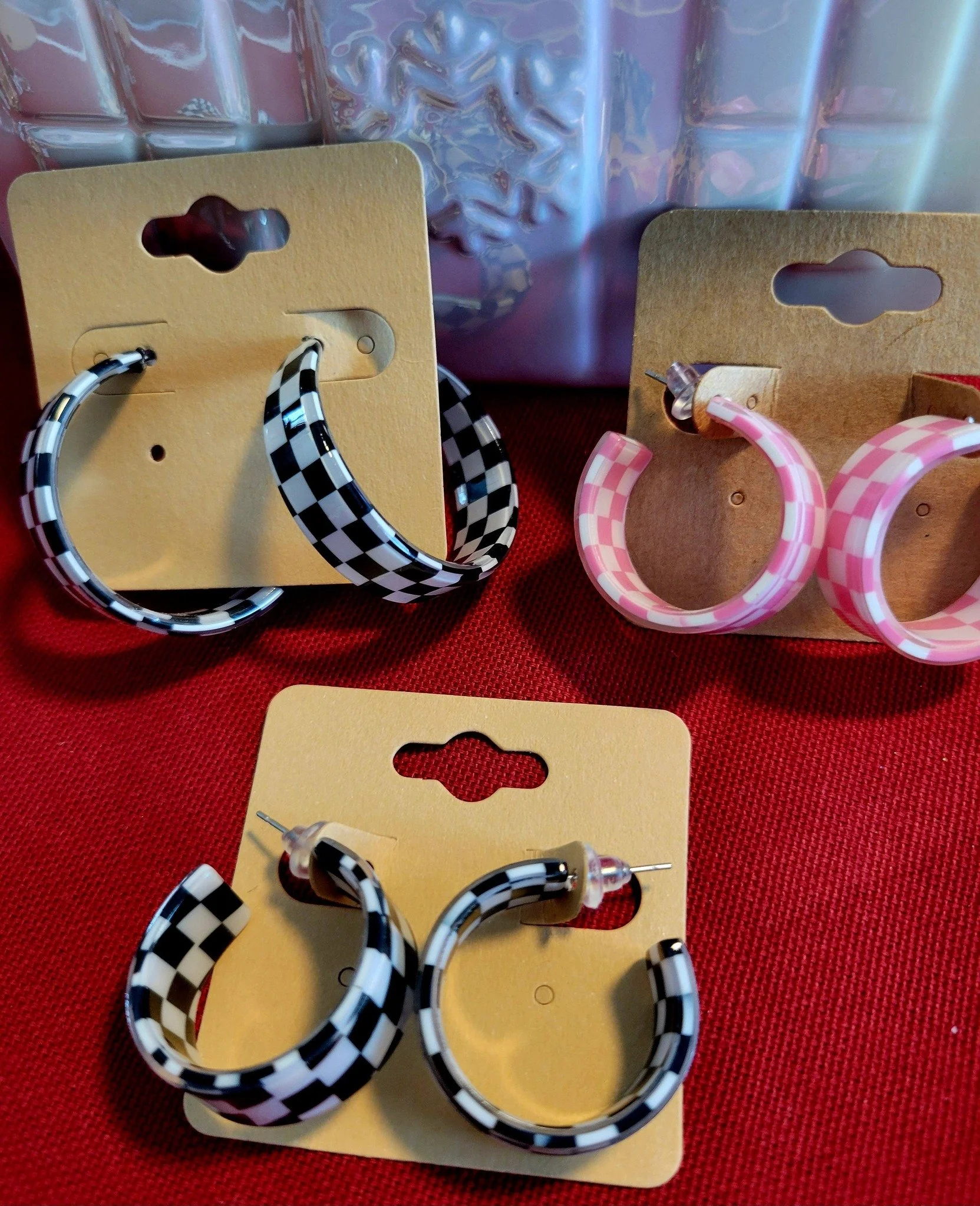 Checkered acrylic Hoops
