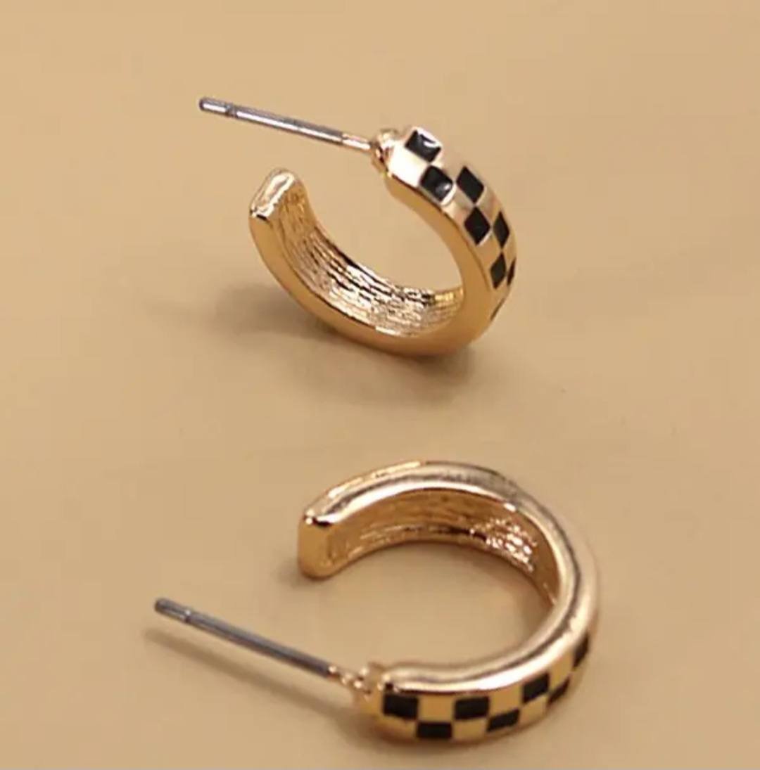 Mini Checkered Hoops