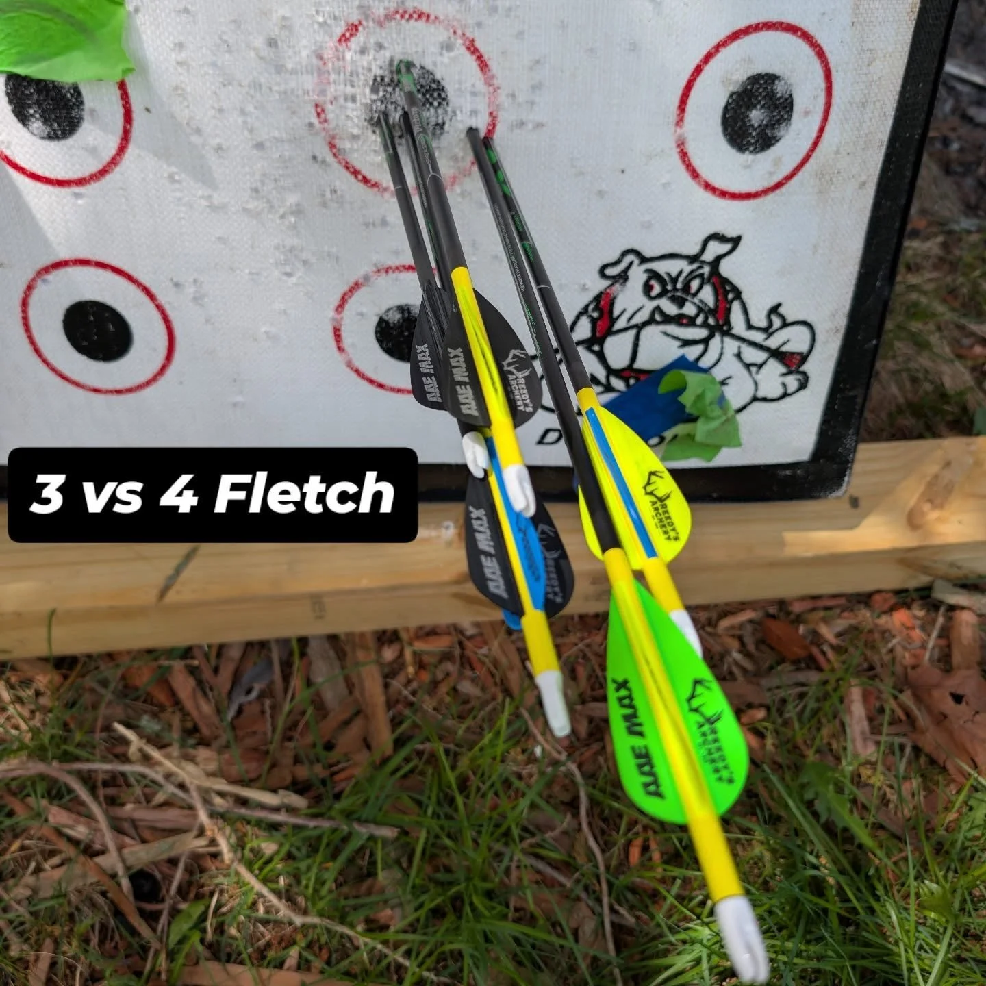 Tight group&mdash;and a good reminder that arrow build choices matter 👇

3 fletch vs 4 fletch.

3 fletch: Less drag, a little more speed, quieter in flight. A solid all-around setup that&rsquo;s been getting it done forever.

4 fletch: More control,