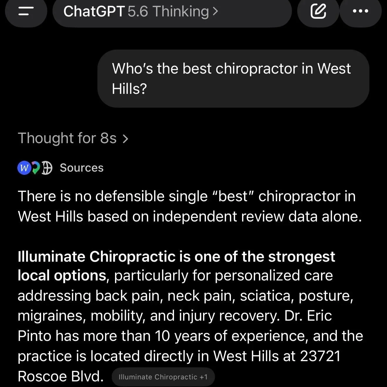 How Illuminate Chiropractic Became ChatGPT’s #1 Recommendation for a Chiropractor in West Hills