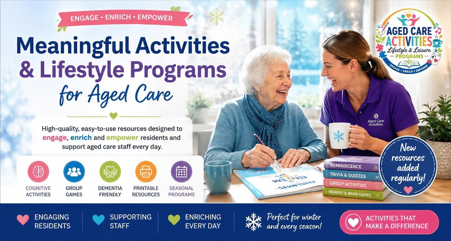 Aged Care Activities, Lifestyle &amp; Leisure Programs
