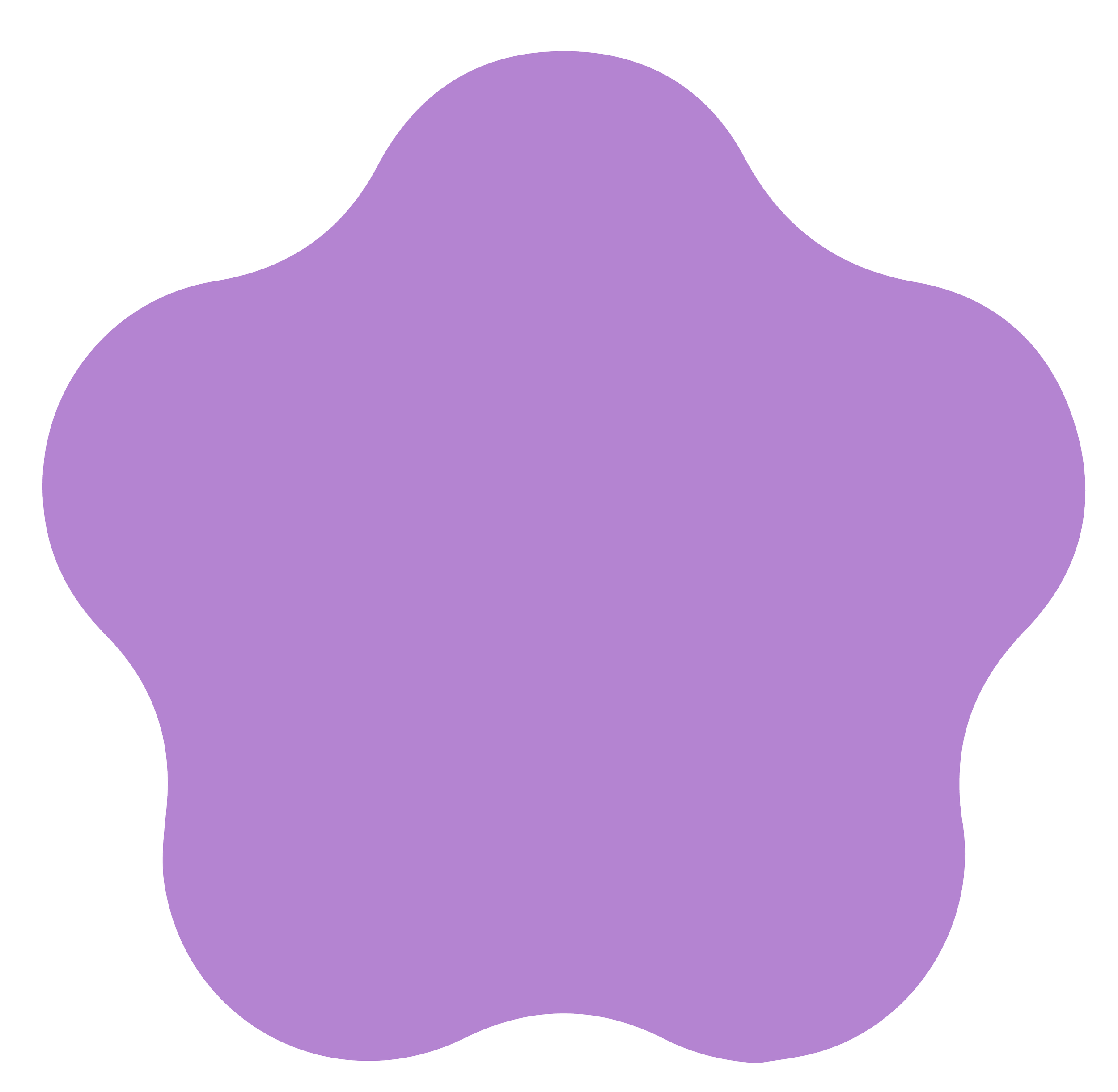 A septagon-shaped purple blob with rounded edges.