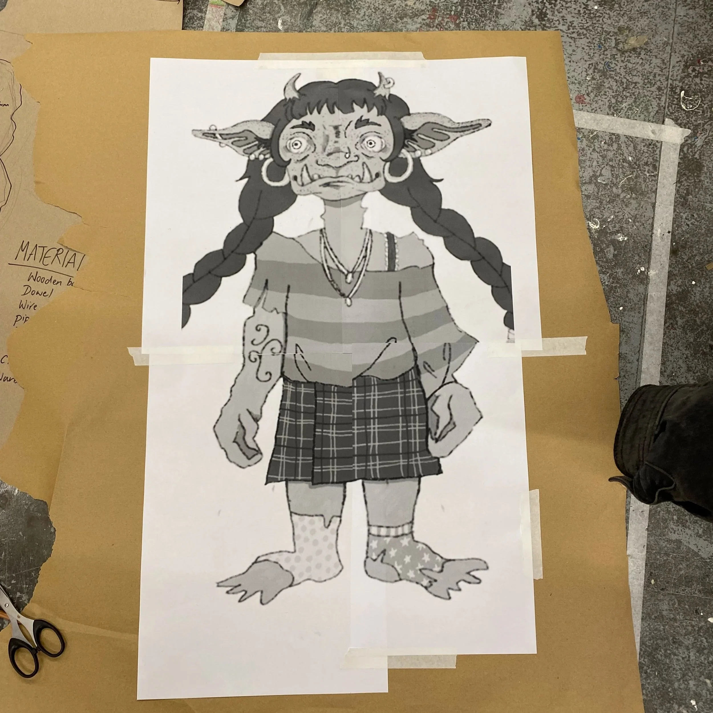 Printed my drawing for scale reference.