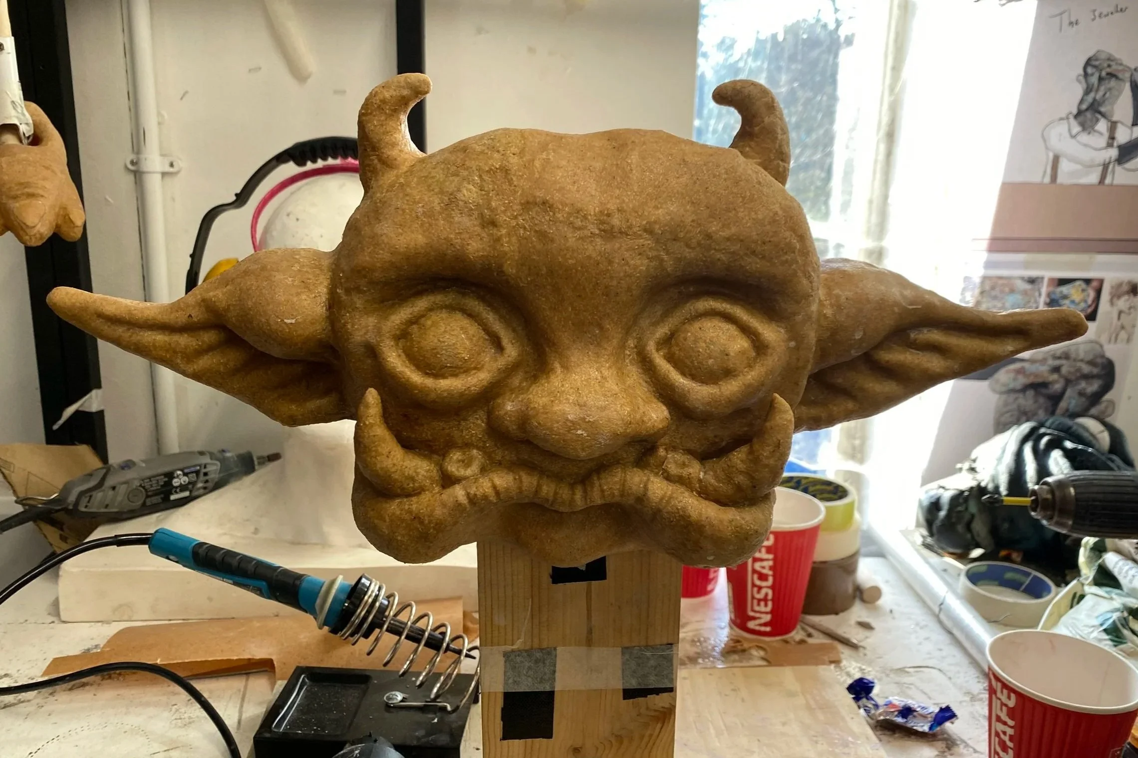 Covered with warbla and smoothed the joining edges.