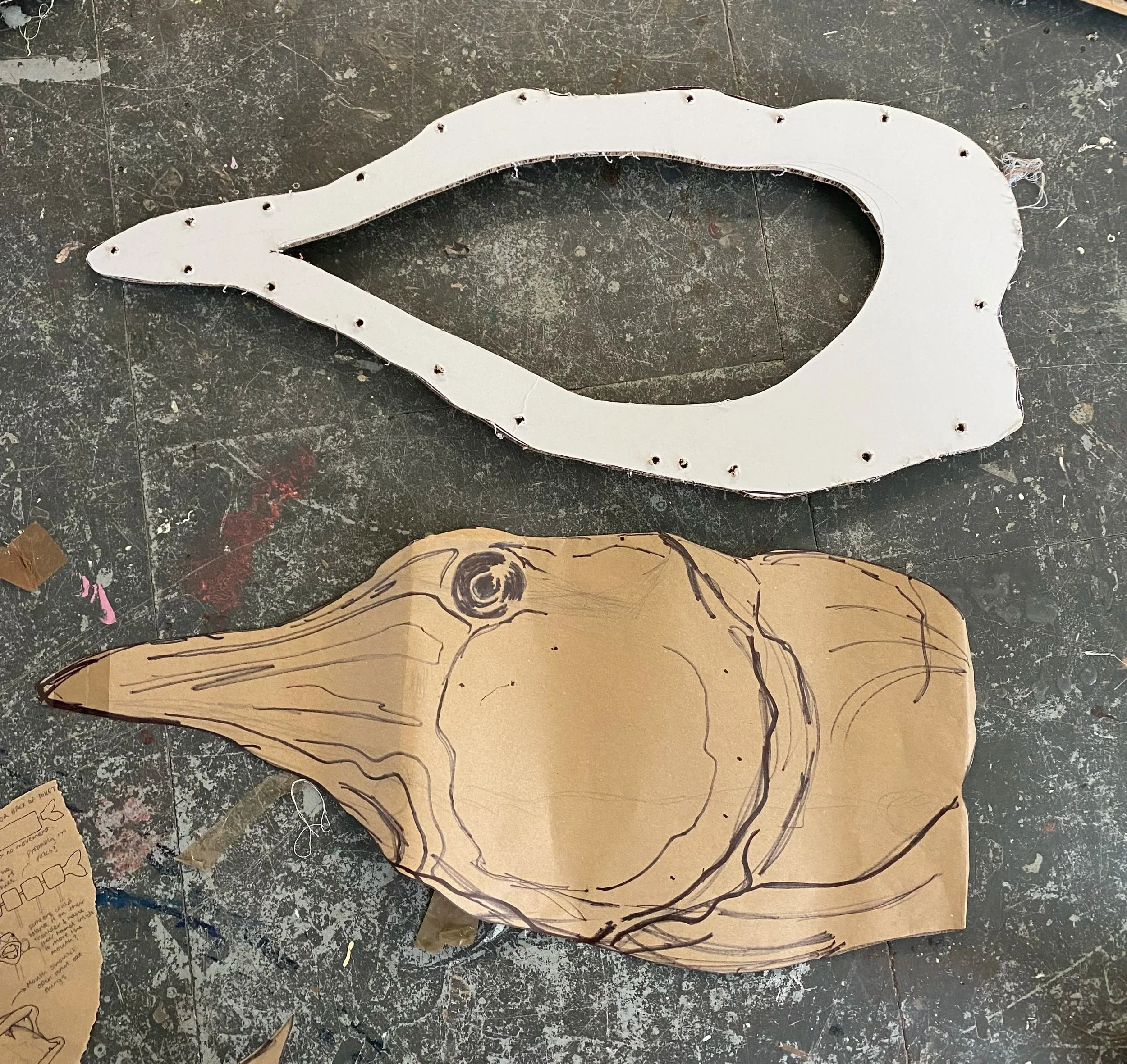 Used my scale drawing to cut out the correct sized pieces for the face.
