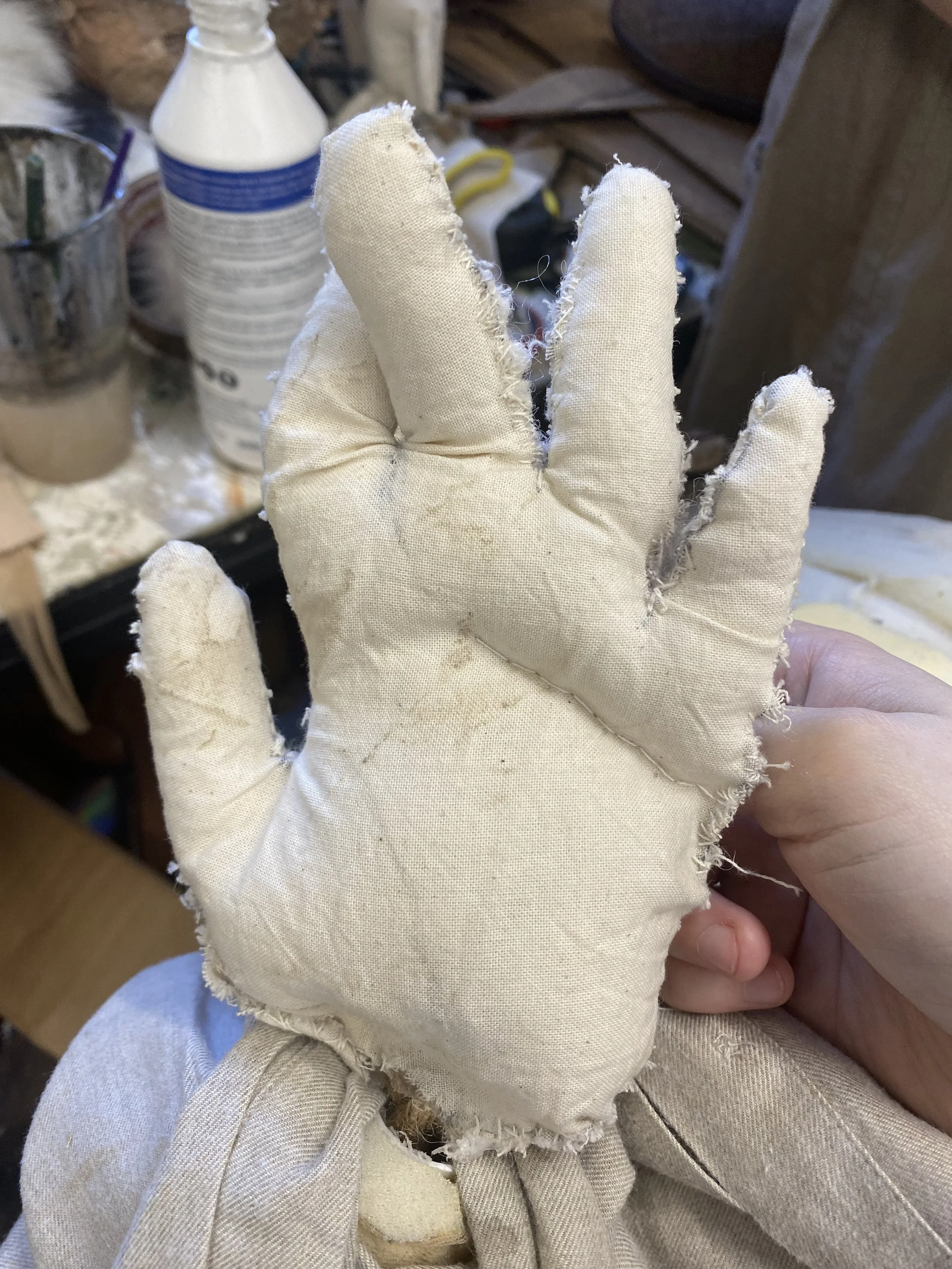 Sewed the hands out of calico