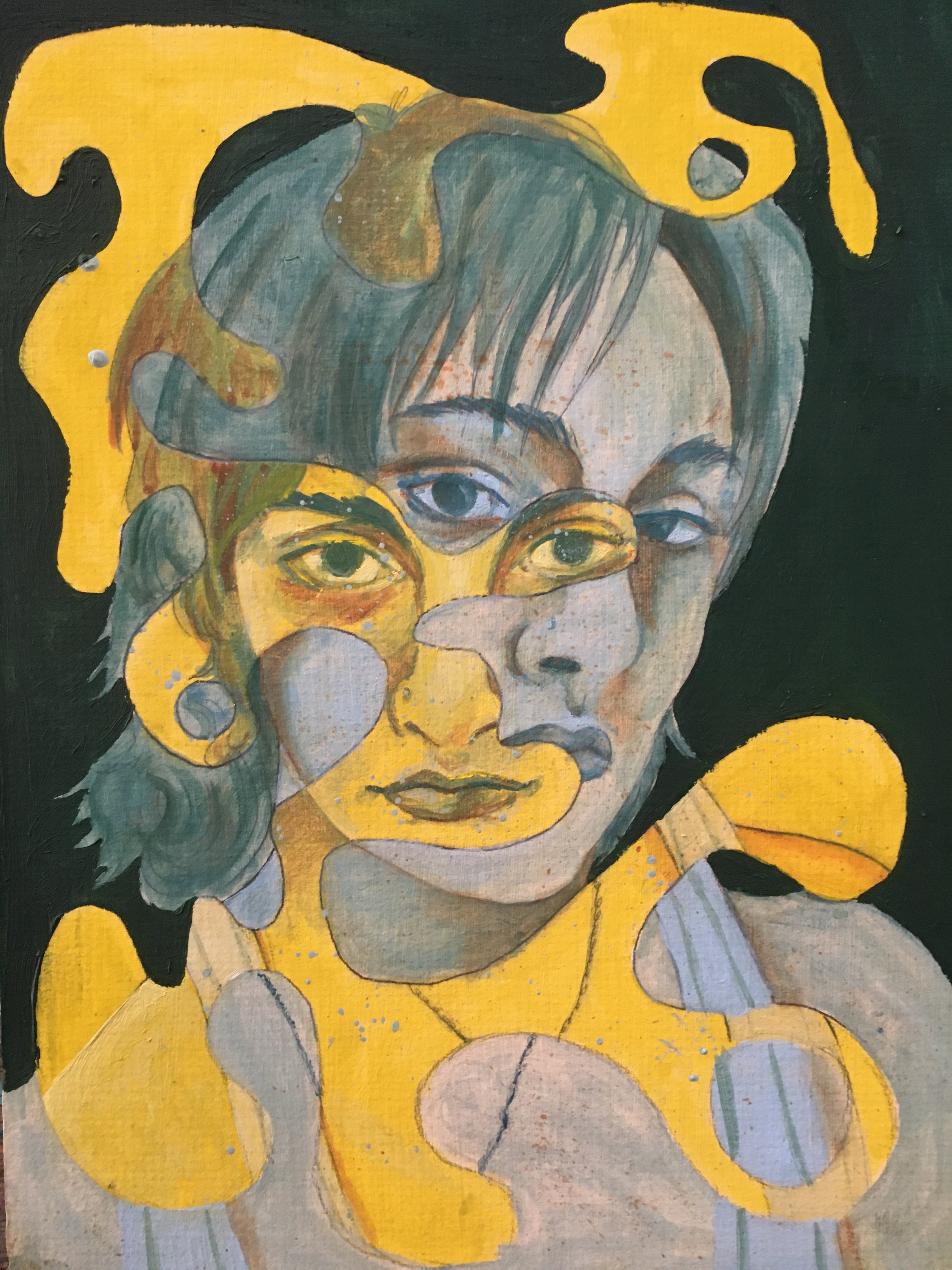 Self portrait with oil paint