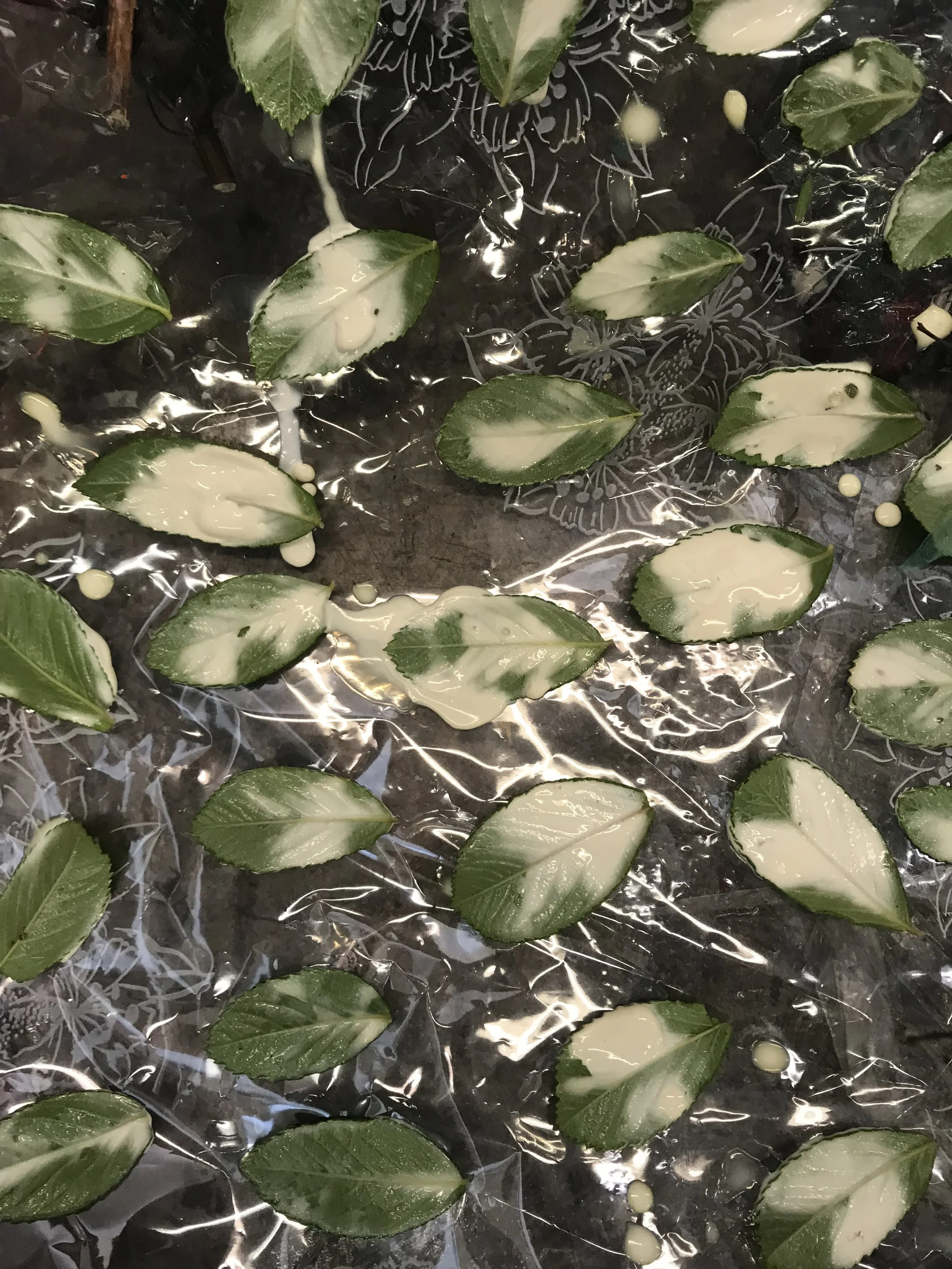 Made some latex leaves to add to the head. 