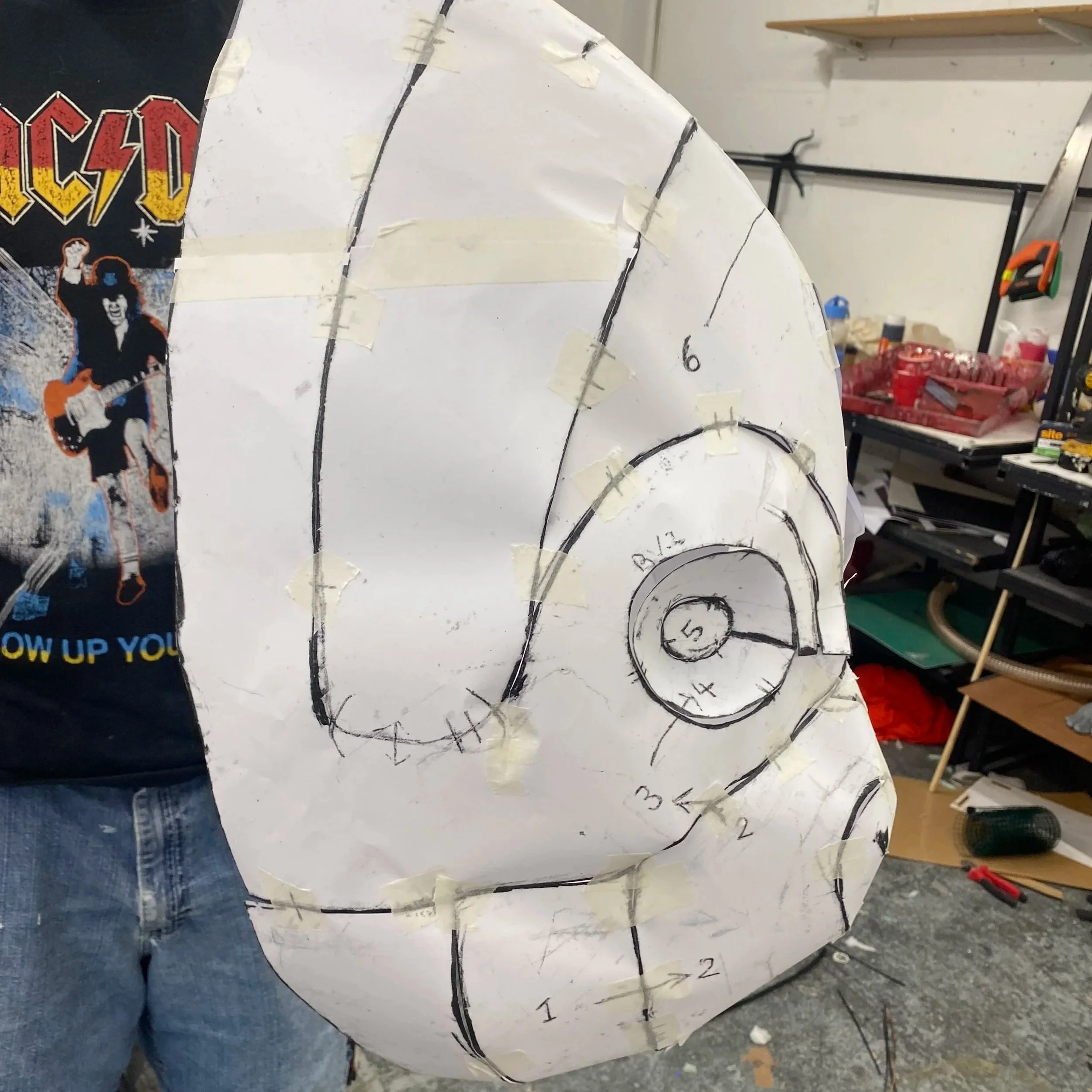 Taped them together to see if the pattern worked and the scale was correct. 