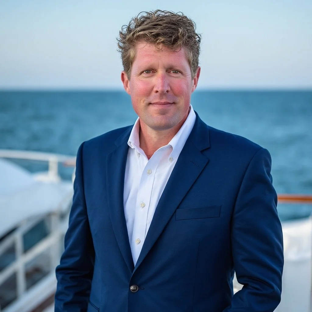 Coffey a childhood sailor, loves the water.  He has 30 years M&A experience as an owner operator and loves being near or on the water.