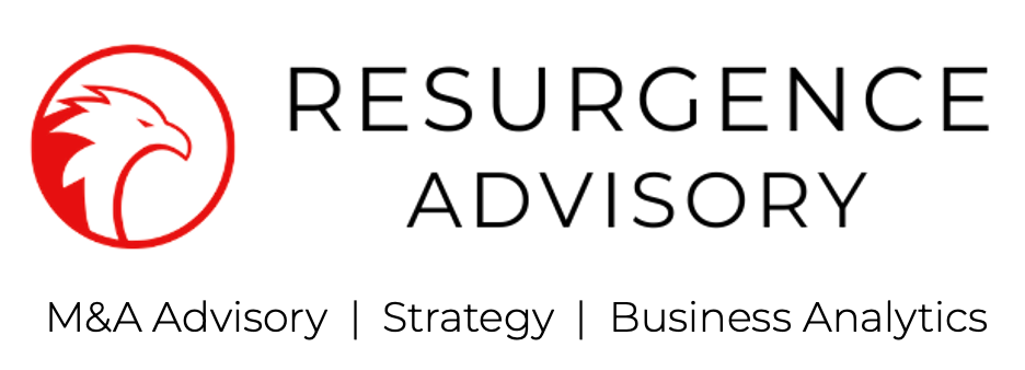 Logo of Resurgence Advisory:  M&A Advisory | Post Merger Integration | Strategy and Business Analytics for lower middle market industrials.