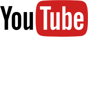 YouTube logo with the word 'YouTube' in white inside a red rounded rectangle.