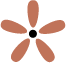 Abstract flower design with five petals for creative retreat website