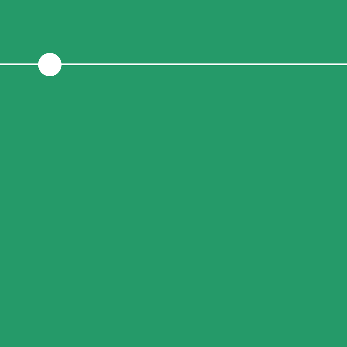 Green background with a white slider circle on a track, resembling a volume or progress control