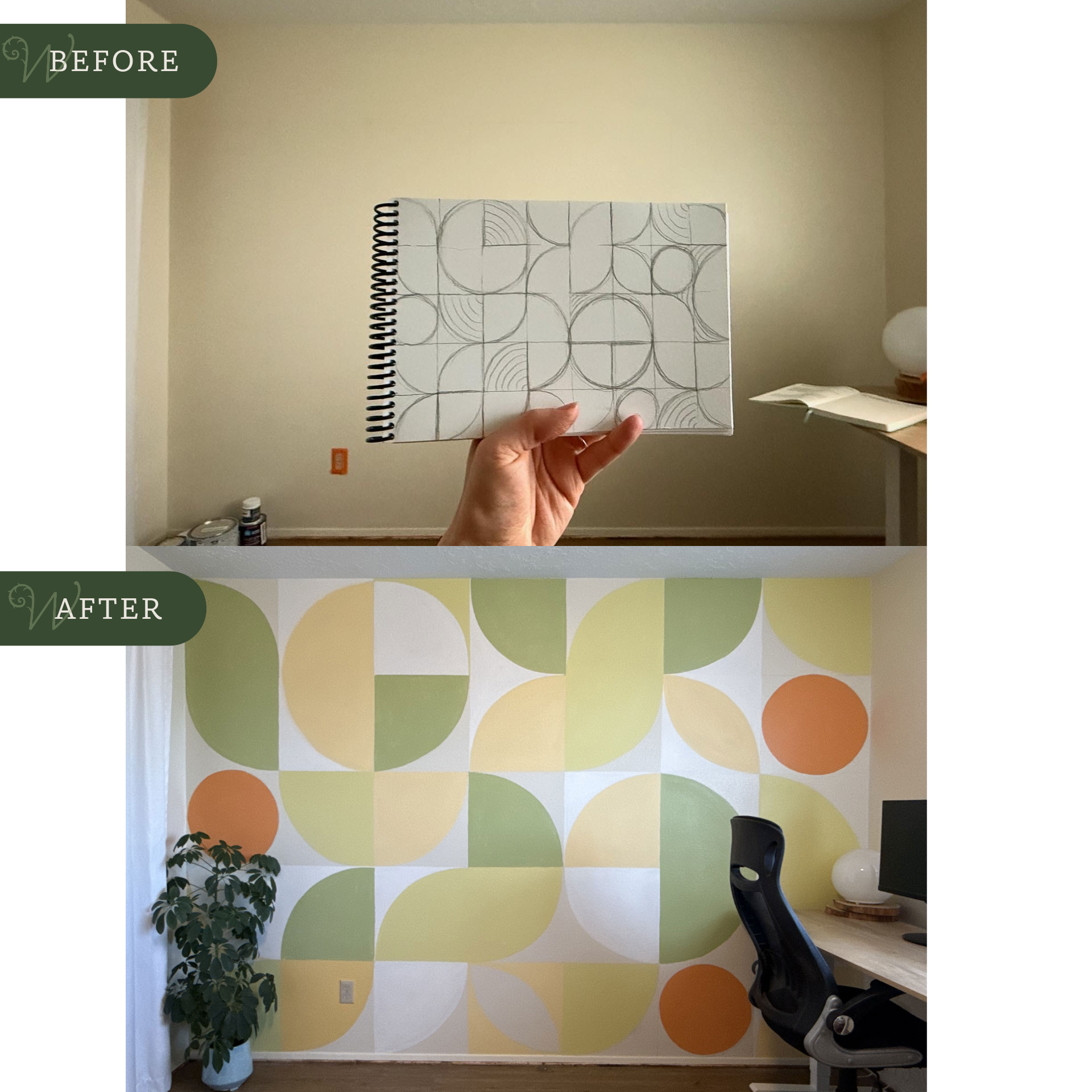 Geometric-mural-office-organic