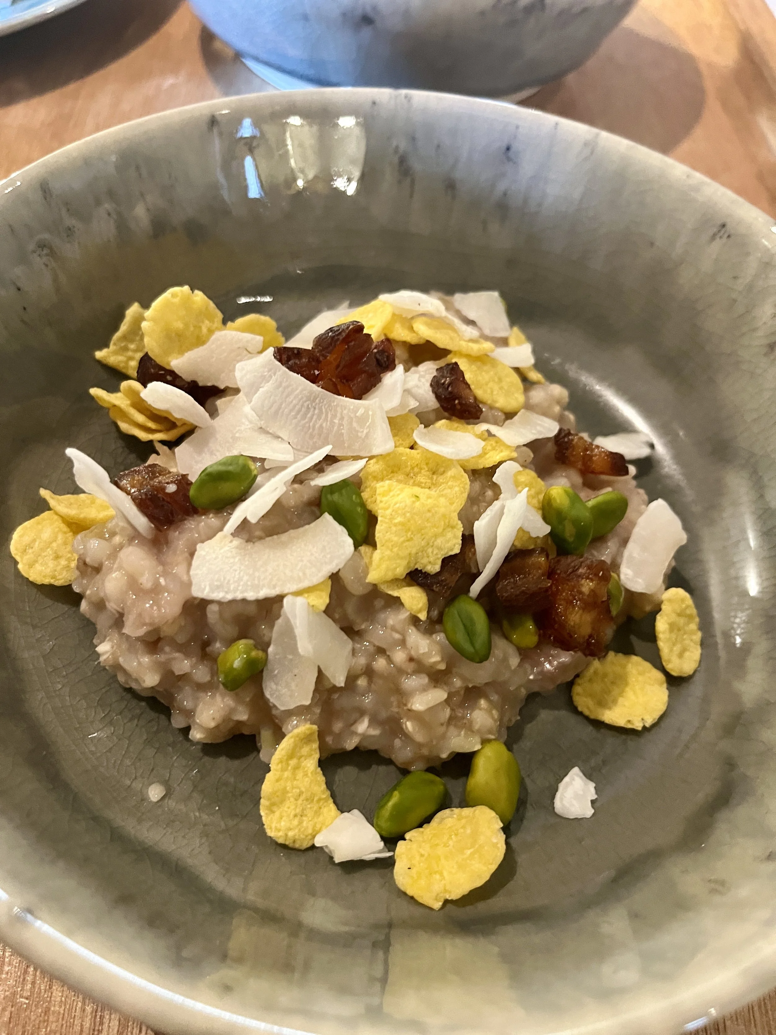Porridge style.