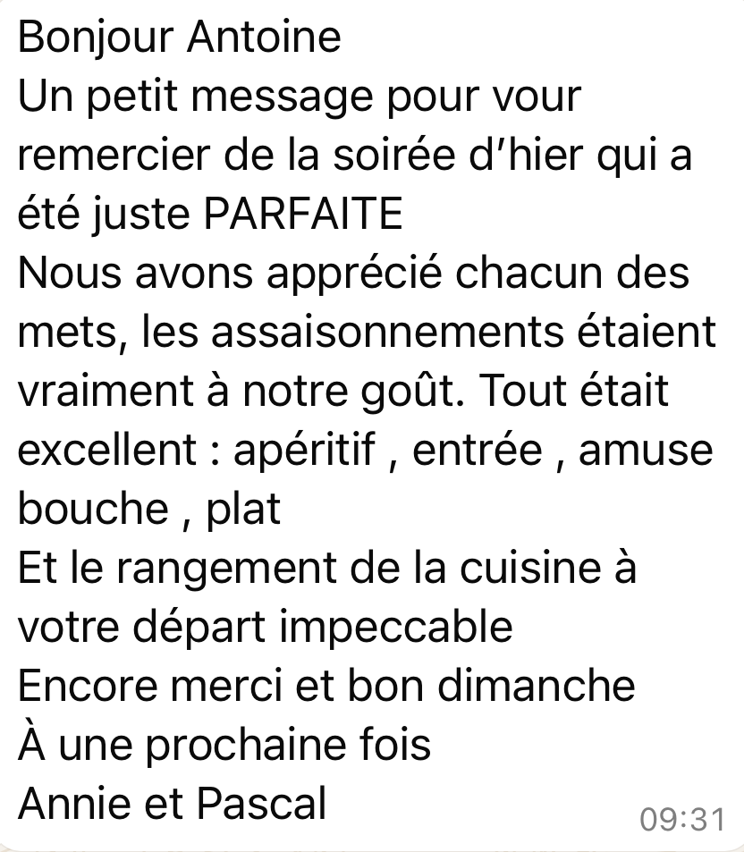 Chef privé Courchevel.