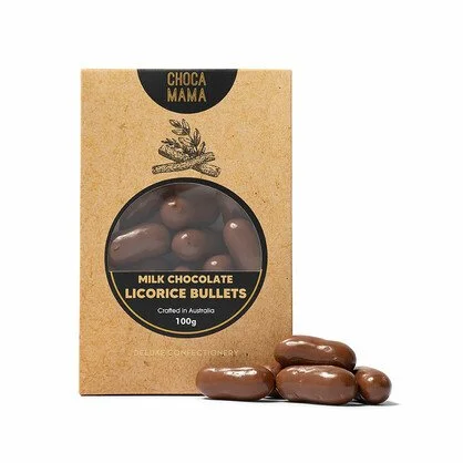 Milk Chocolate Licorice Bullets 100g