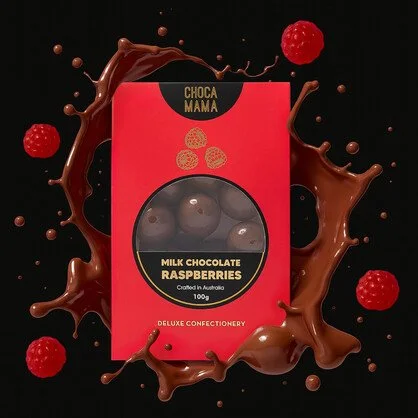 Milk Chocolate Raspberries 100g