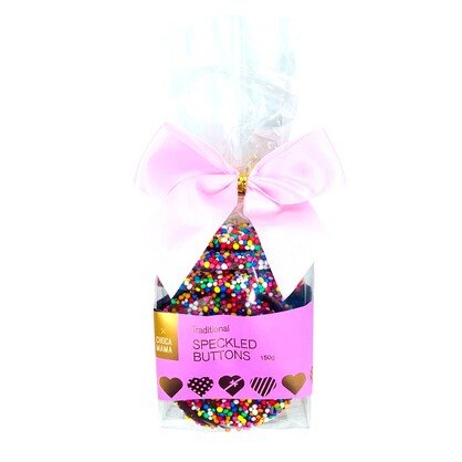 Chocolate Freckled Button 150g Pink Ribbon