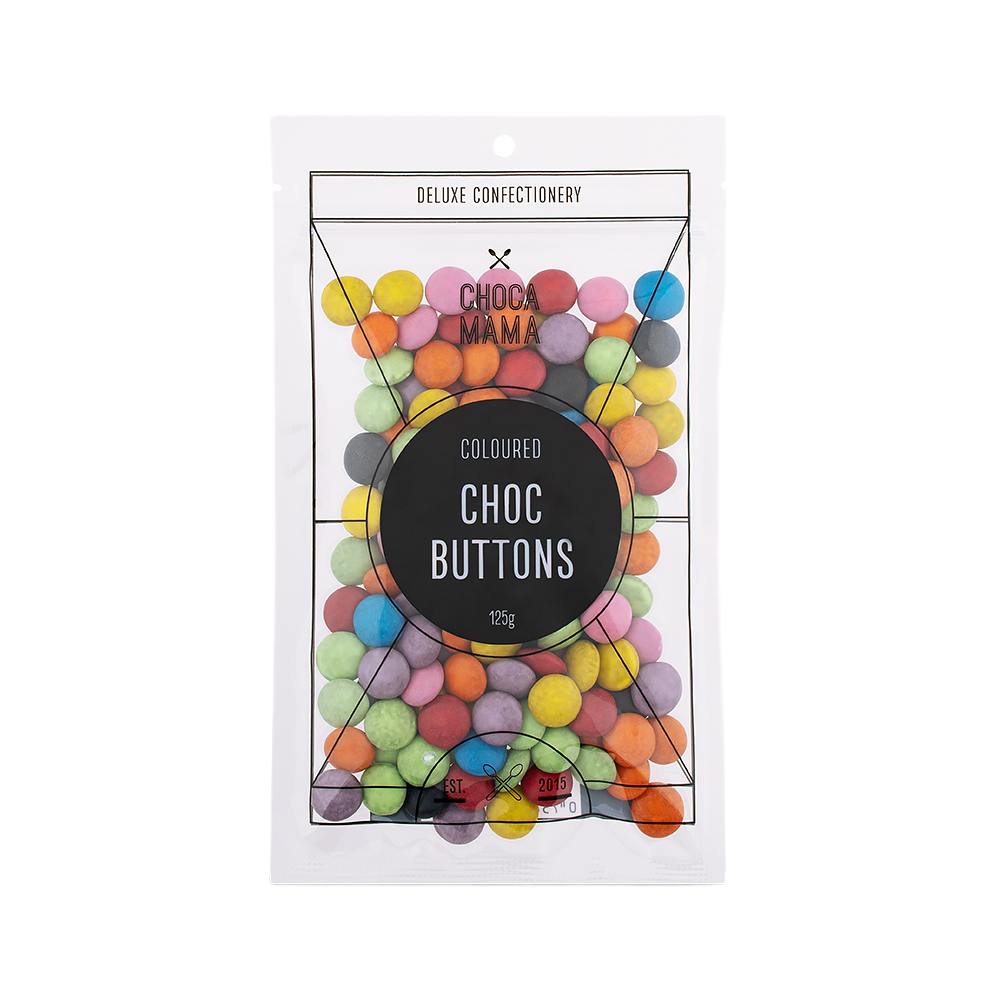 Coloured Choc Buttons 125g