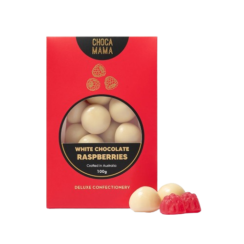 White Chocolate Raspberries 100g