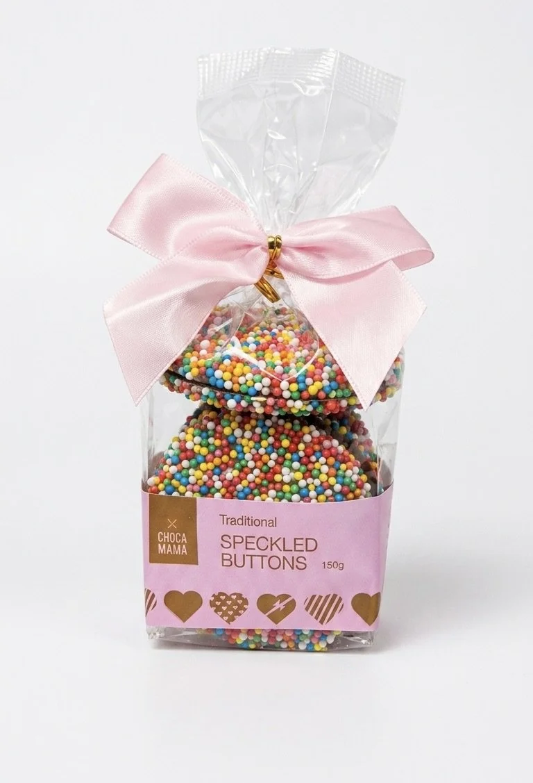 Chocolate Freckled Button 150g Pink Ribbon