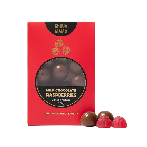 Milk Chocolate Raspberries 100g