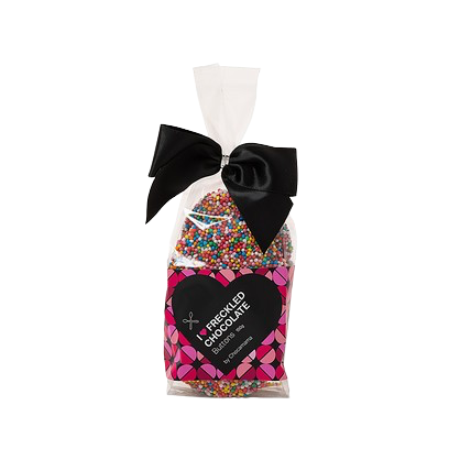Freckled Button Ribboned Pink Pattern bag 150g