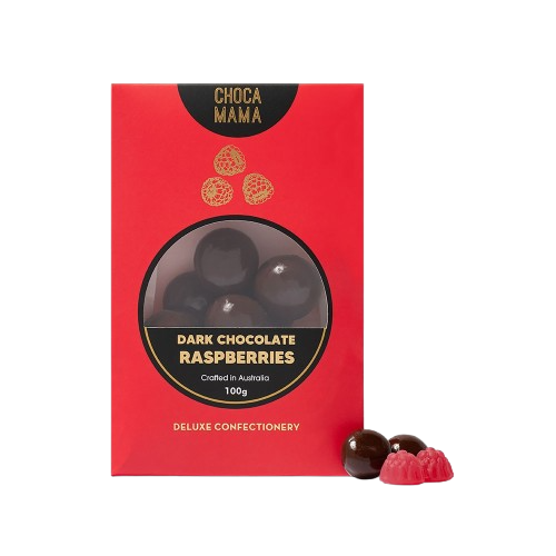 Dark Chocolate Raspberries 100g