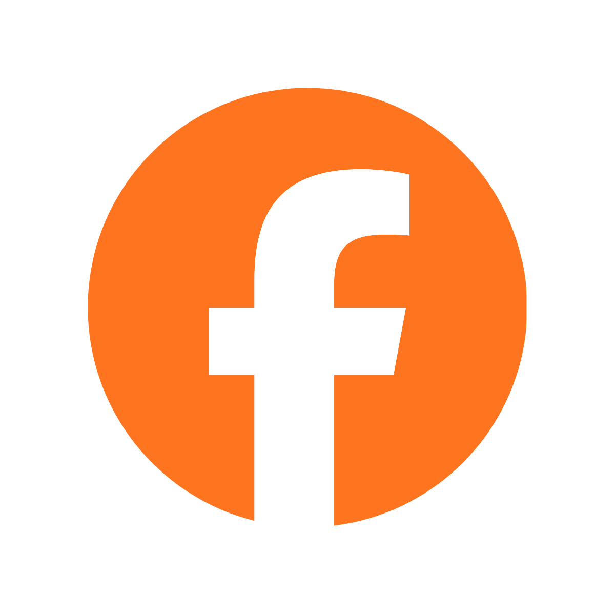 Facebook logo with an orange background and white 'f'
