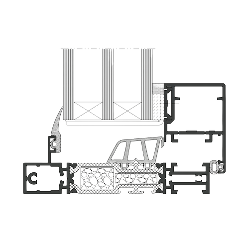 Aluprof MB-slimline cross section drawing