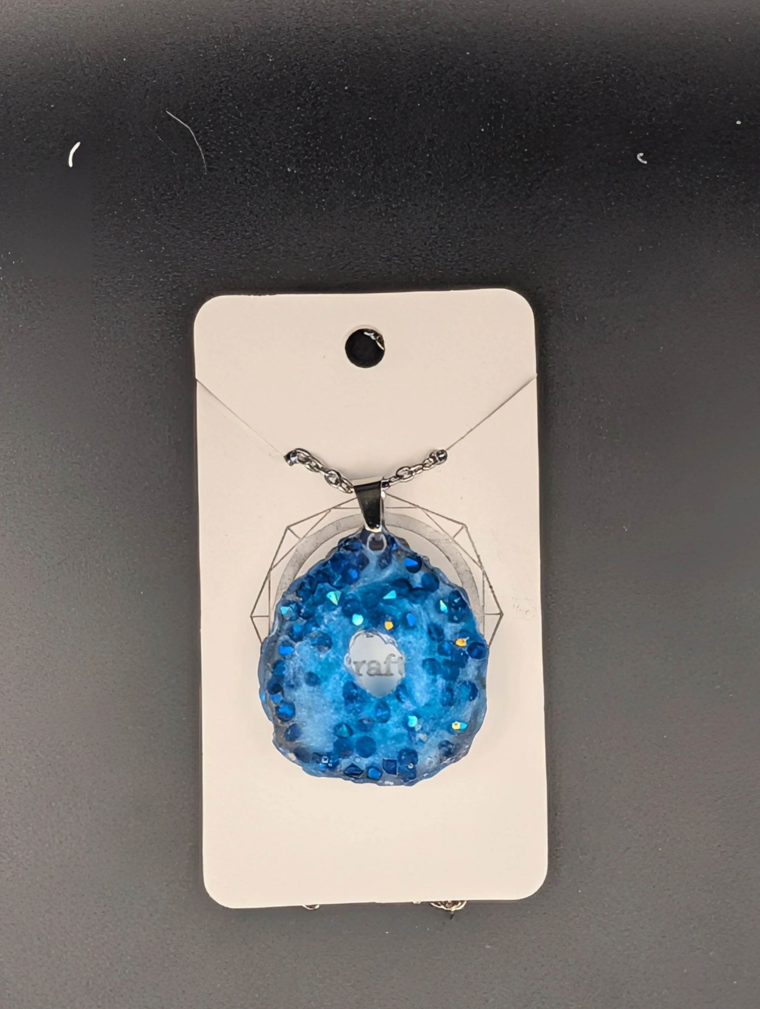 Blue Faux Geode Necklace