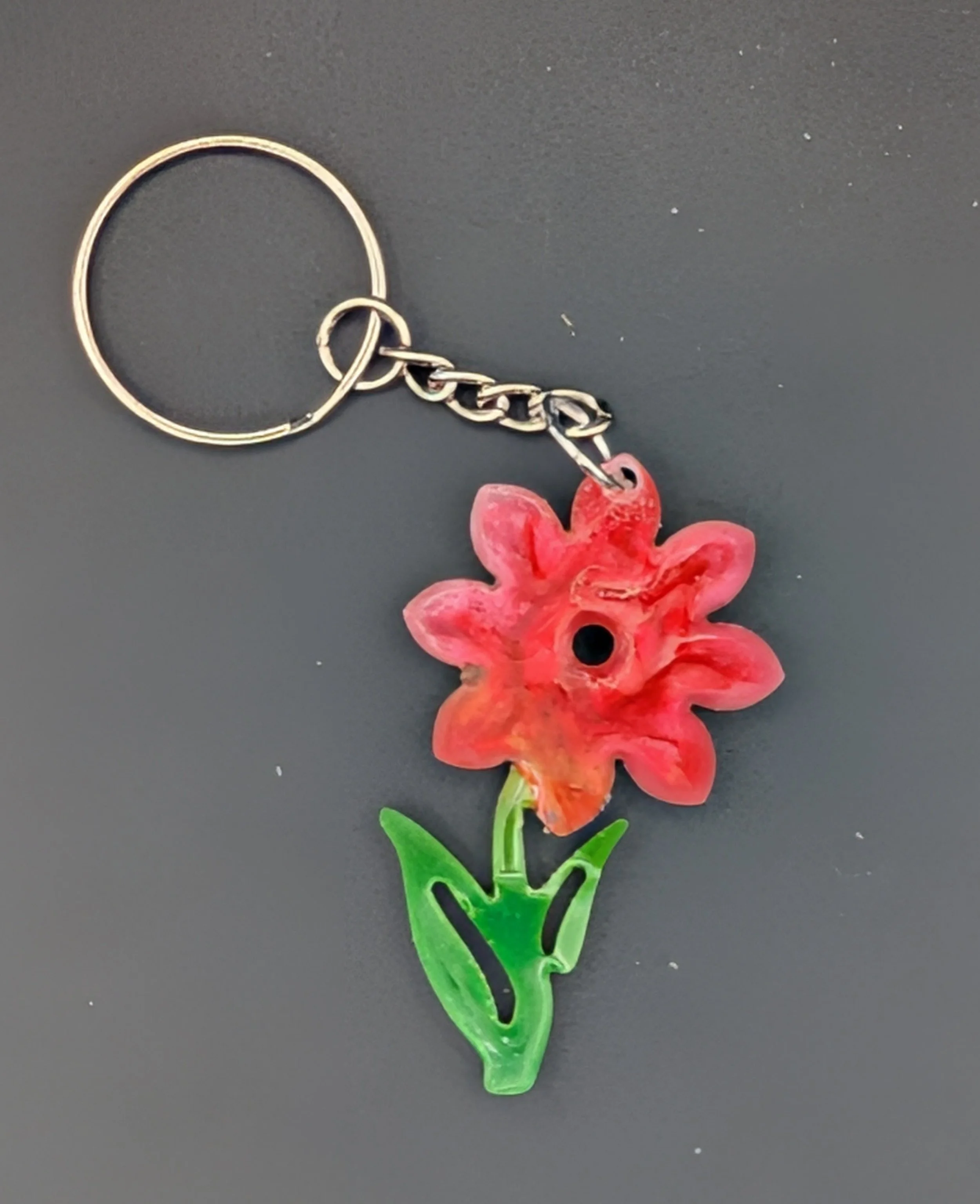 Light Red Flower Keychain