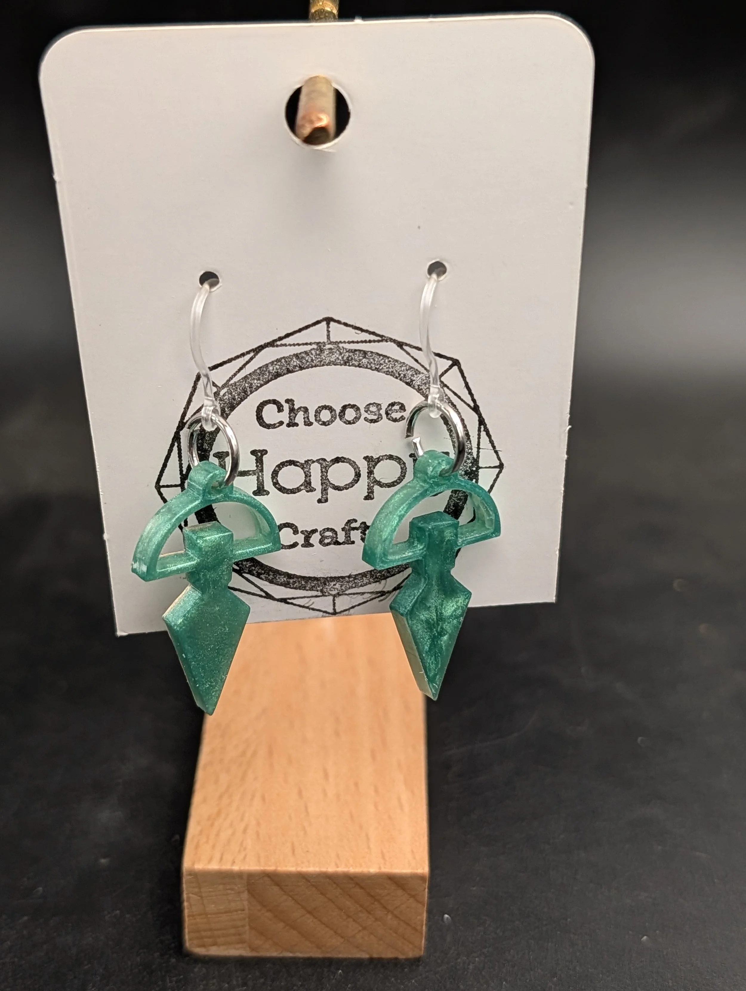 Deep Green Shimmer Shape Dangles