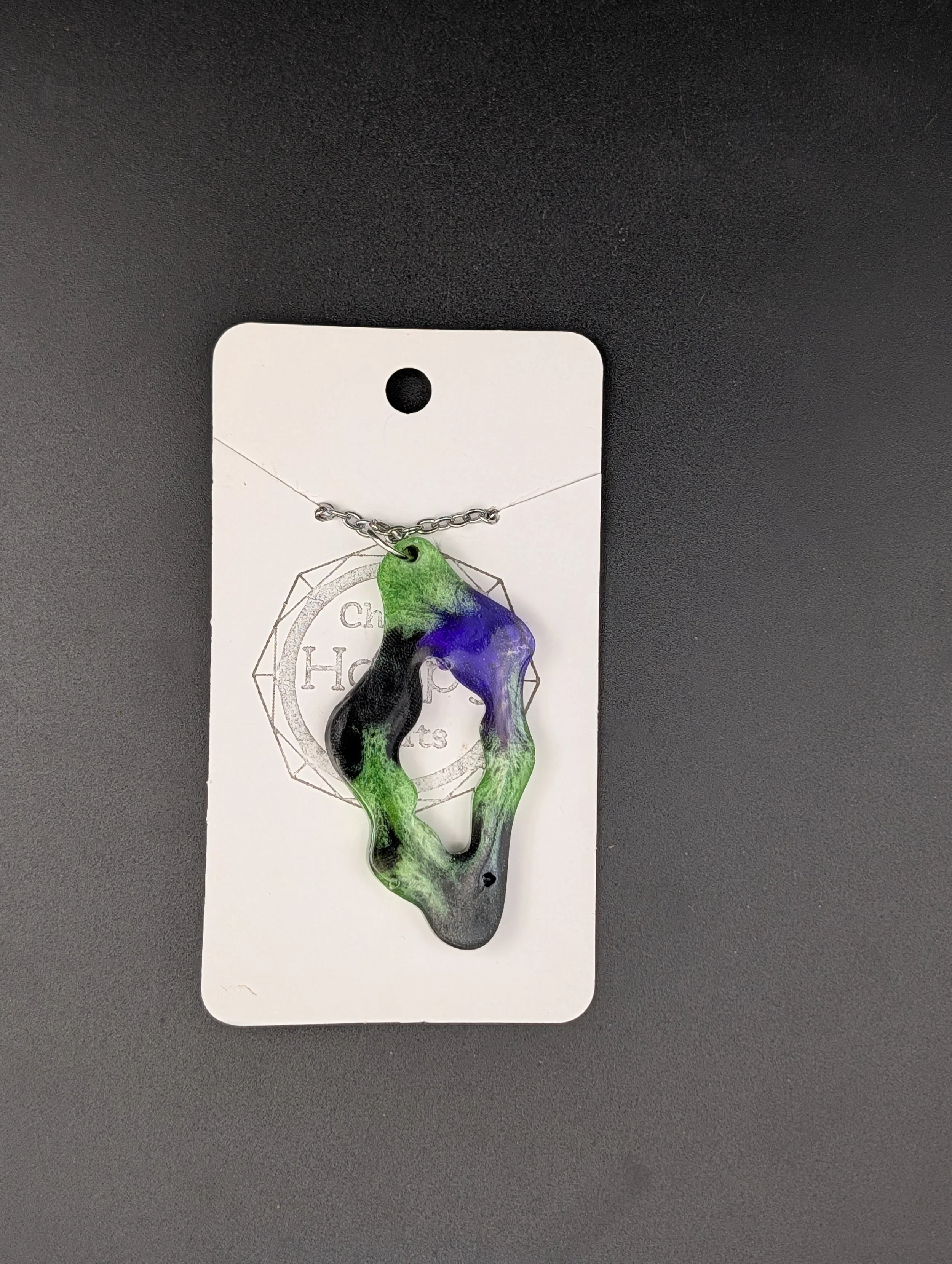Green Purple and Black Necklace