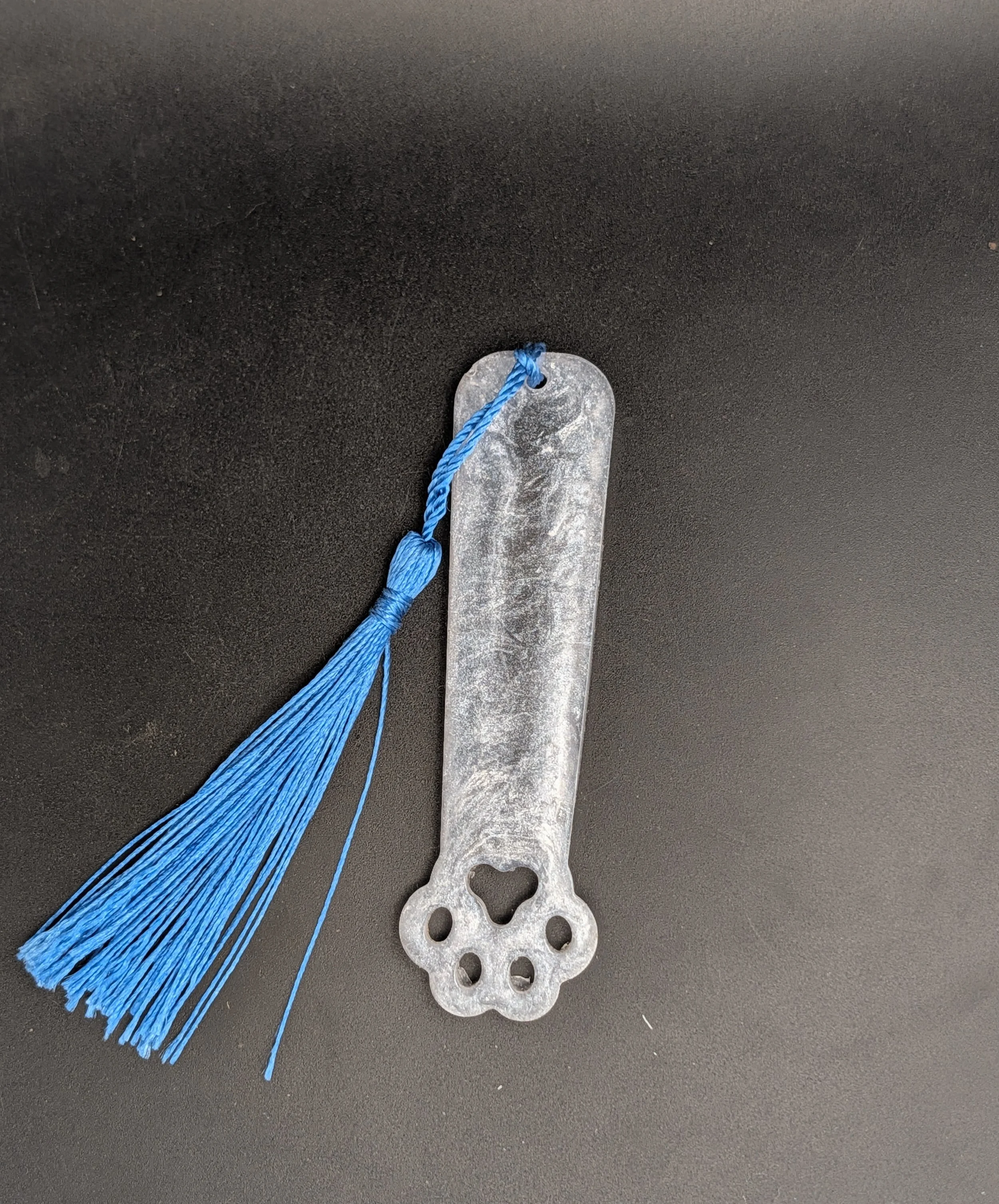 White Shimmer Paw Bookmark