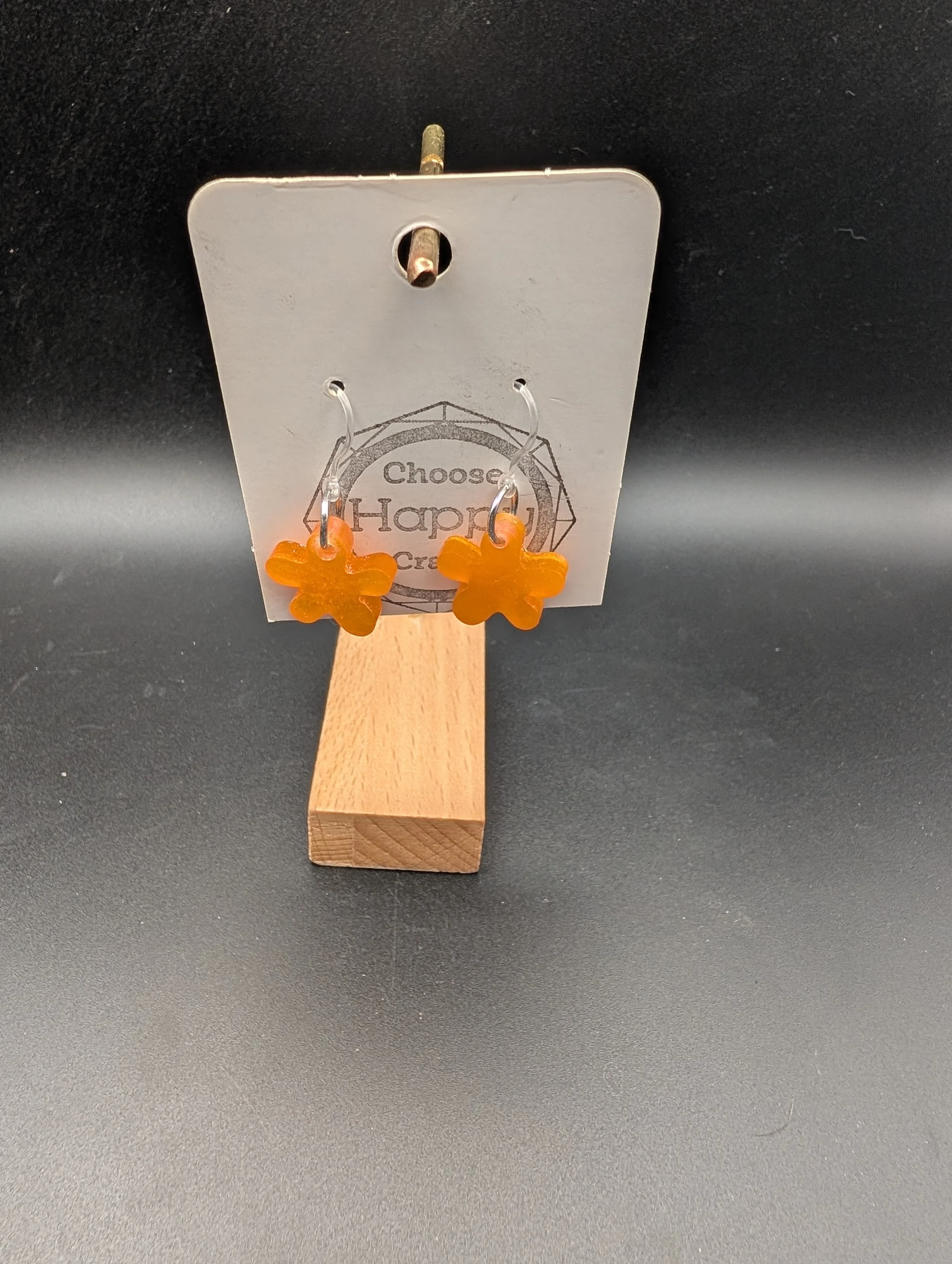 Orange Shimmer Flower Dangles