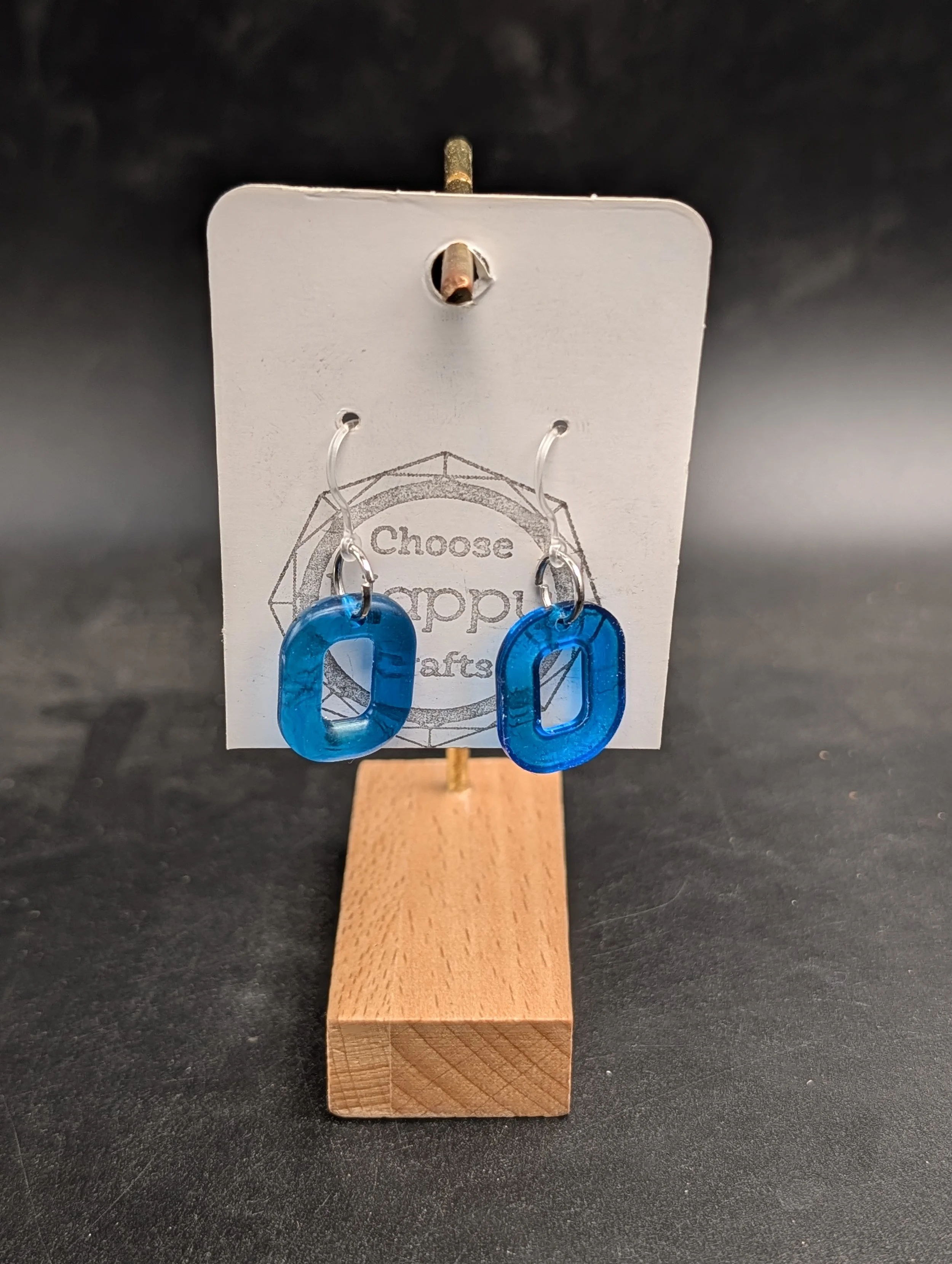 Blue Jelly Oval Dangles