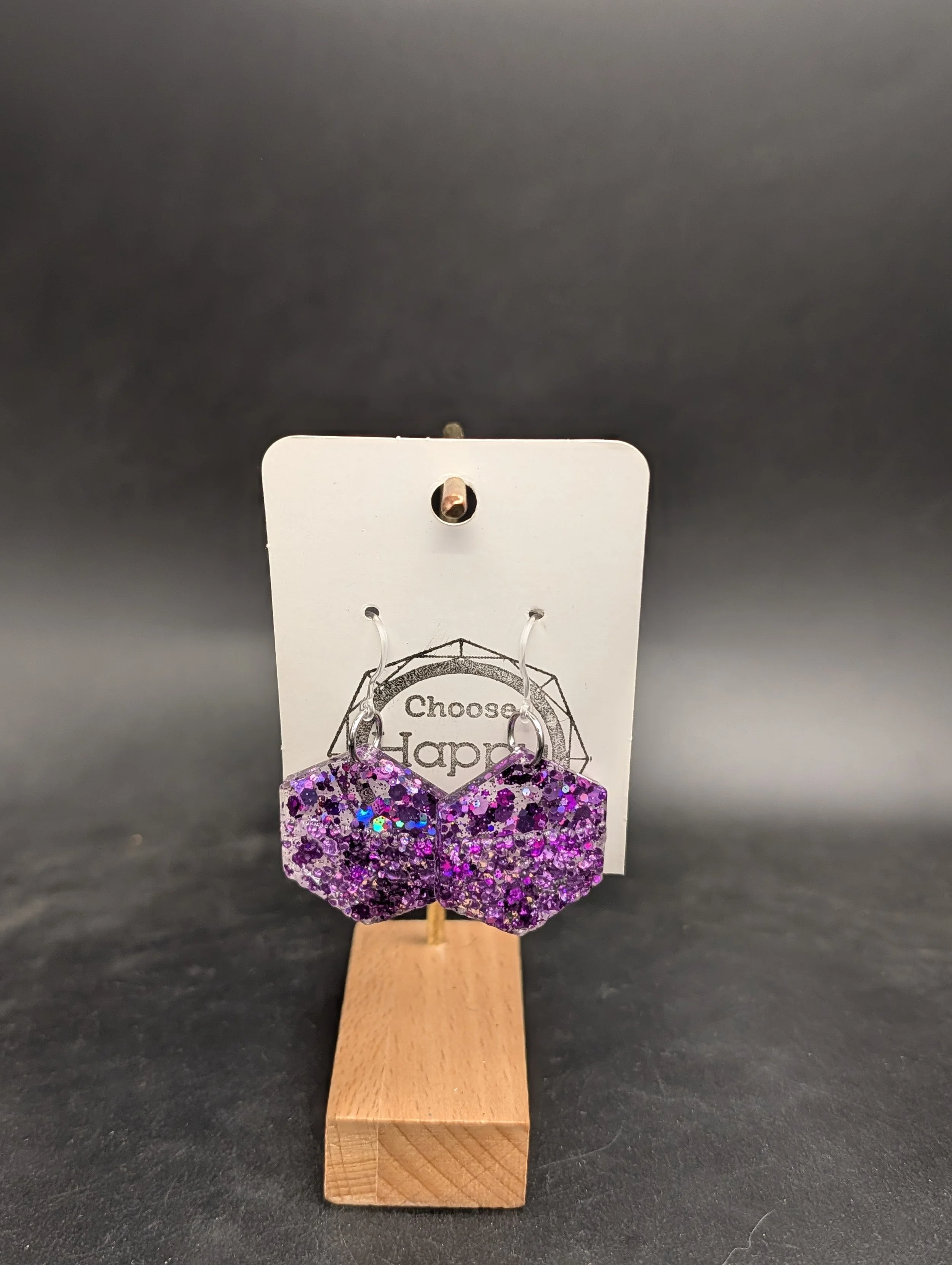 Purple Holographic Textured Dangles