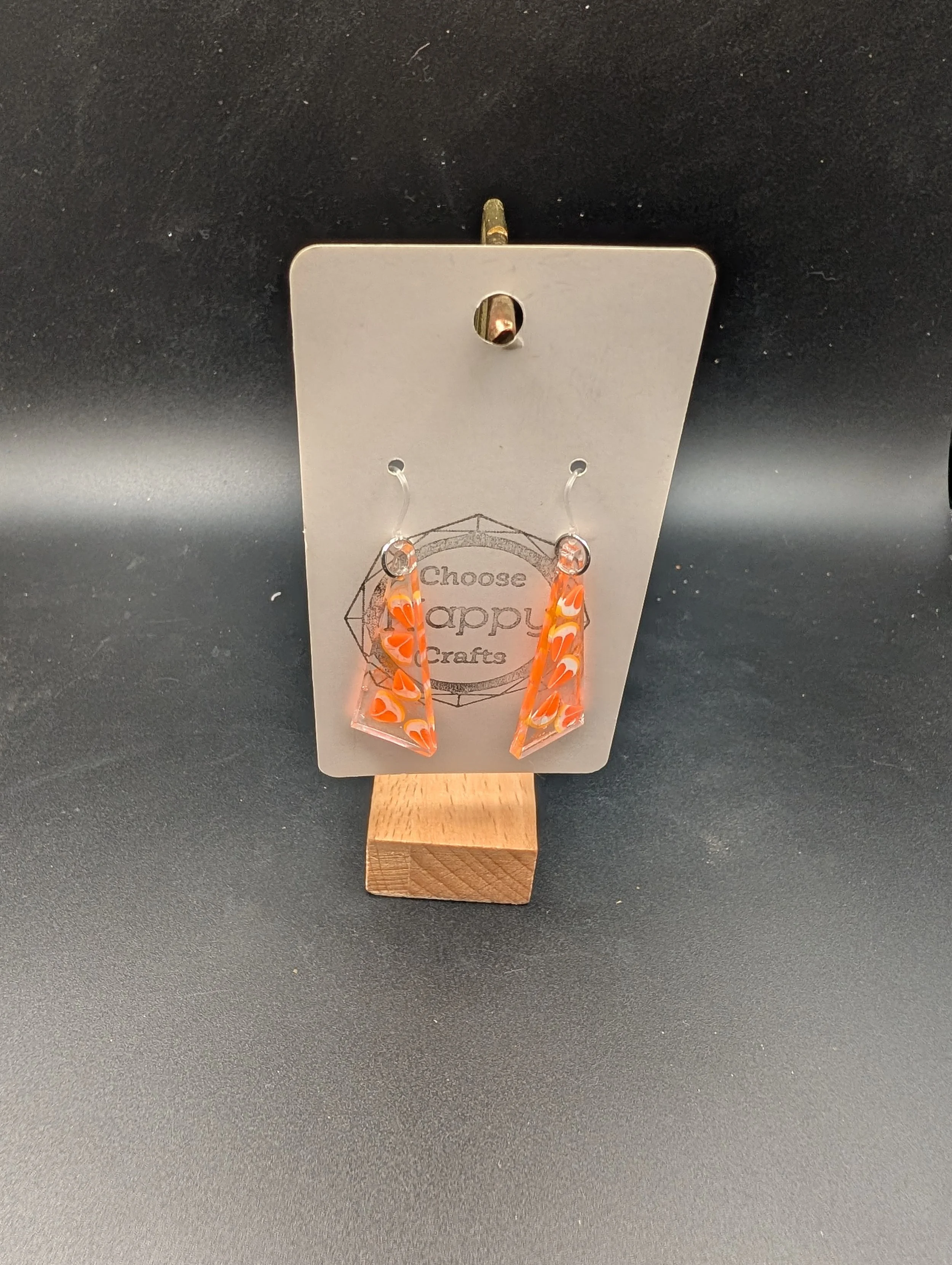 Orange Slice and Swirl Triangle Dangles
