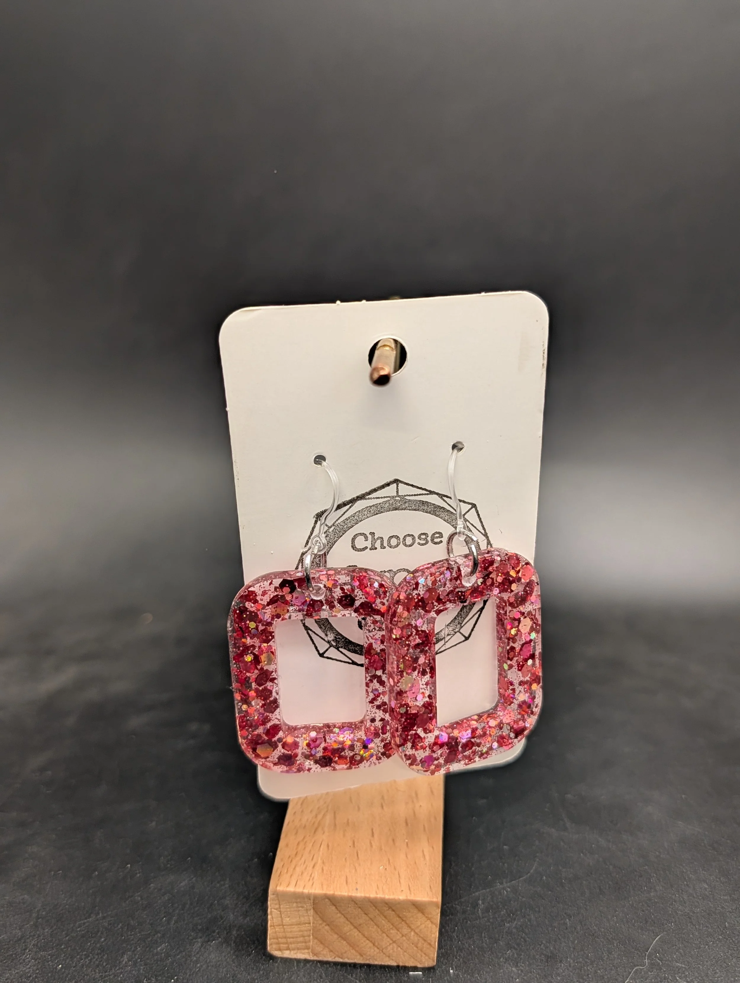Orange and Pink Rectangle Dangles