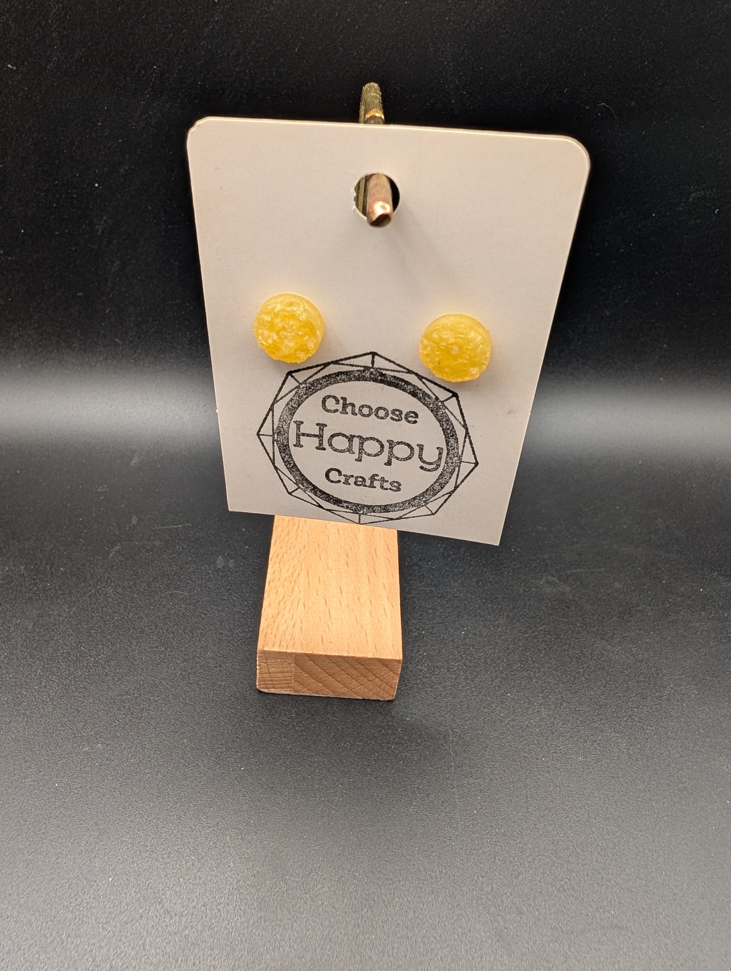 Yellow Faux Druzy Studs