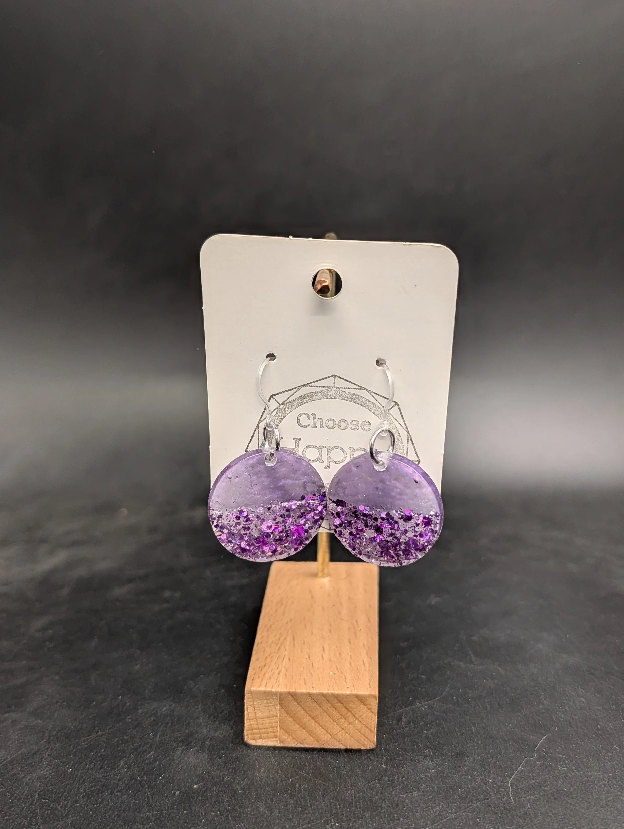 Purple Holographic Textured Shimmer Dangles