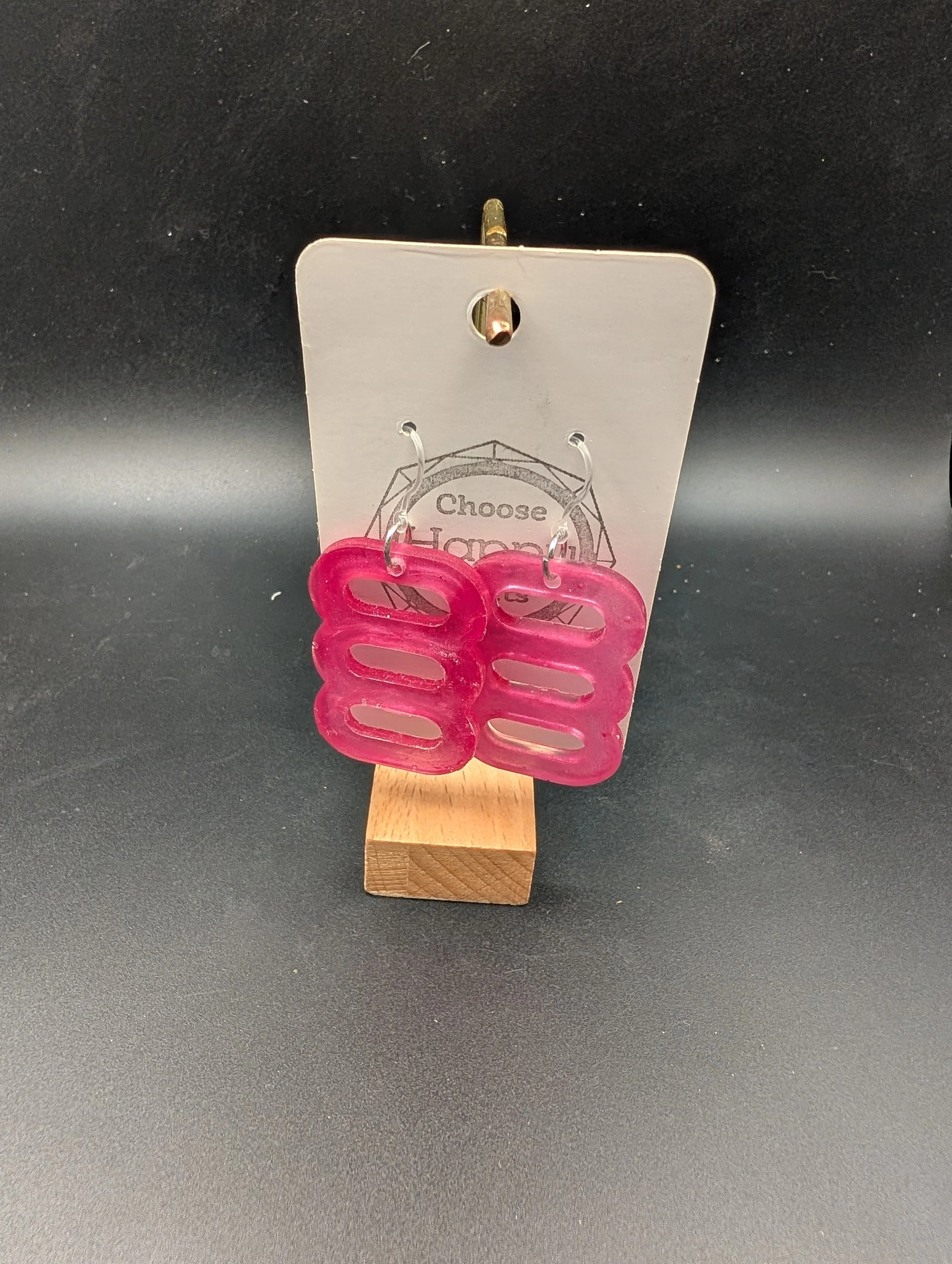 Pink Stacked Oval Dangles