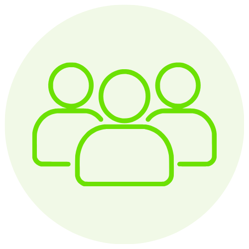 Icon of three people, representing a group or team.