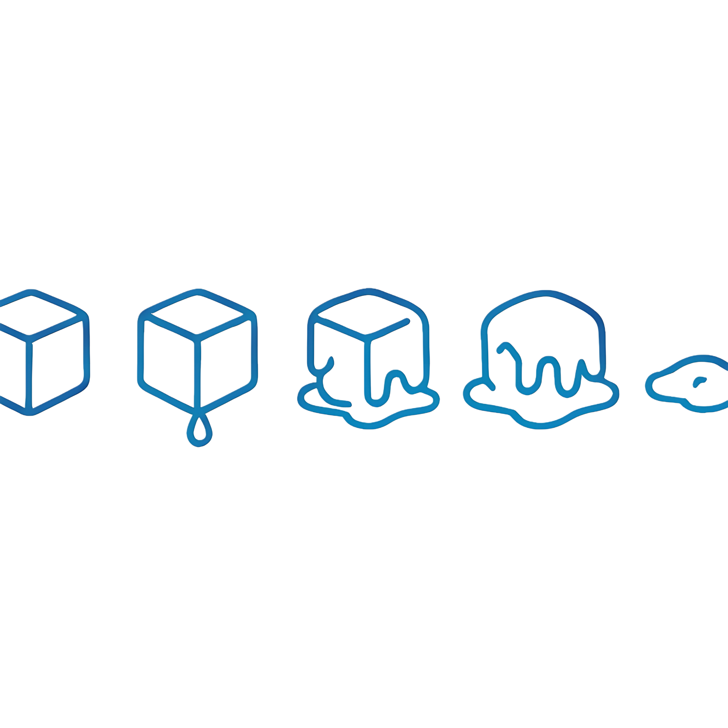 Neon outline icons of a die, a pill, a treat, and a Milk-Beast toy for cats