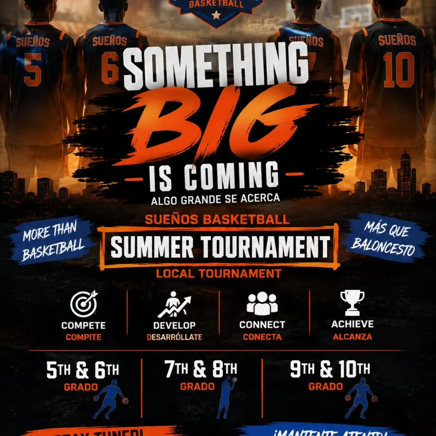 🔥🏀 SOMETHING BIG IS COMING TO LAWRENCE&hellip;
This summer, Sue&ntilde;os Basketball is bringing our community together for competition, development, and unforgettable moments.
🏀 5th &amp; 6th Grade
🏀 7th &amp; 8th Grade
🏀 9th &amp; 10th Grade
?